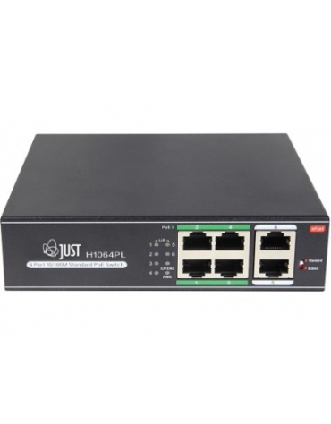 6 портовый PoE Ethernet коммутатор JT-H1064PL